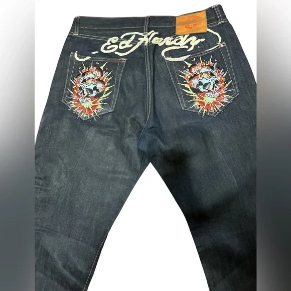 Ed Hardy Vintage 2007 Men's Blue Jeans 38x34 NWOT - Picture 5 of 9